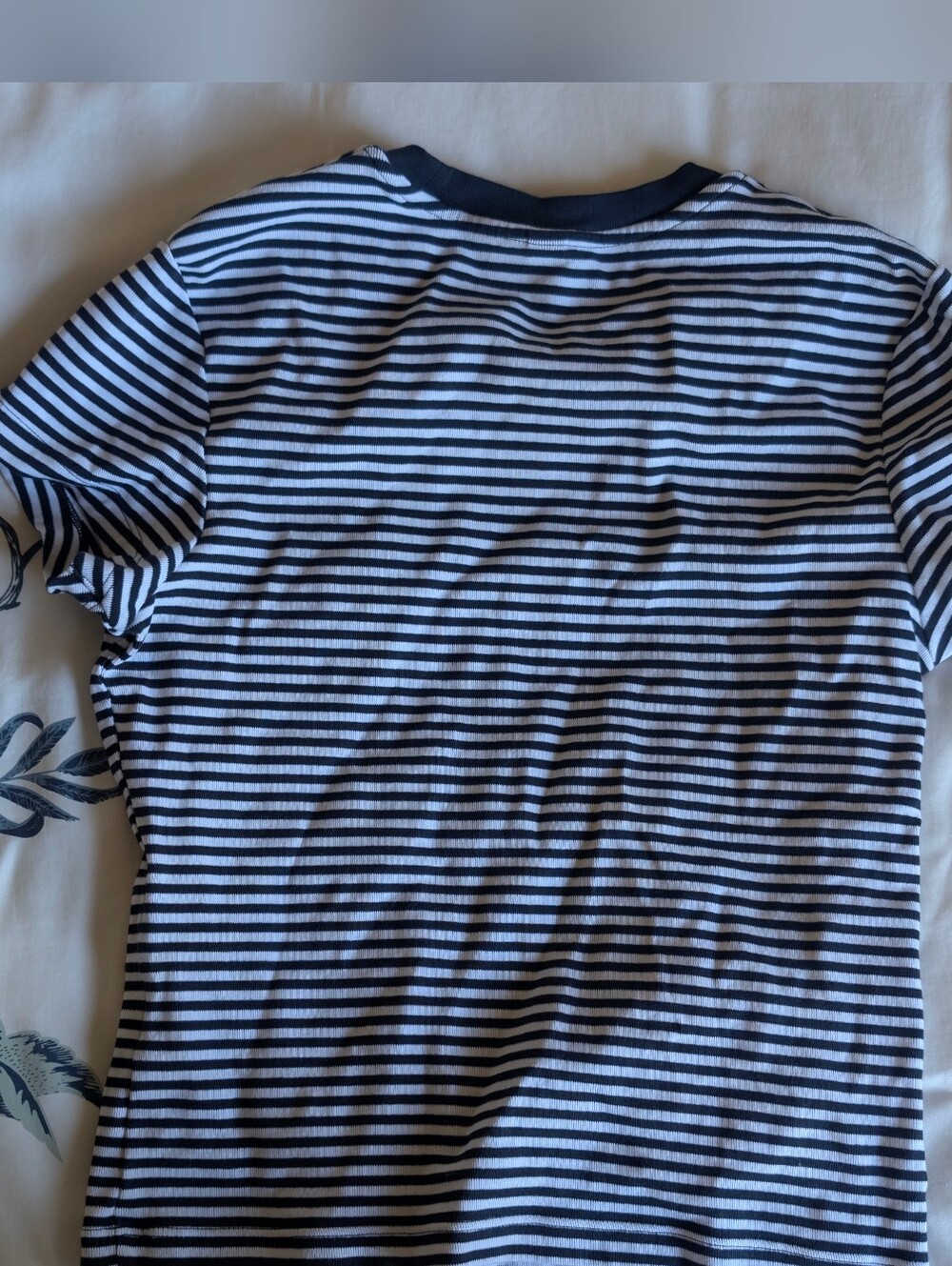 Uniqlo Navy and White Striped Tee - Picture 2 of 3